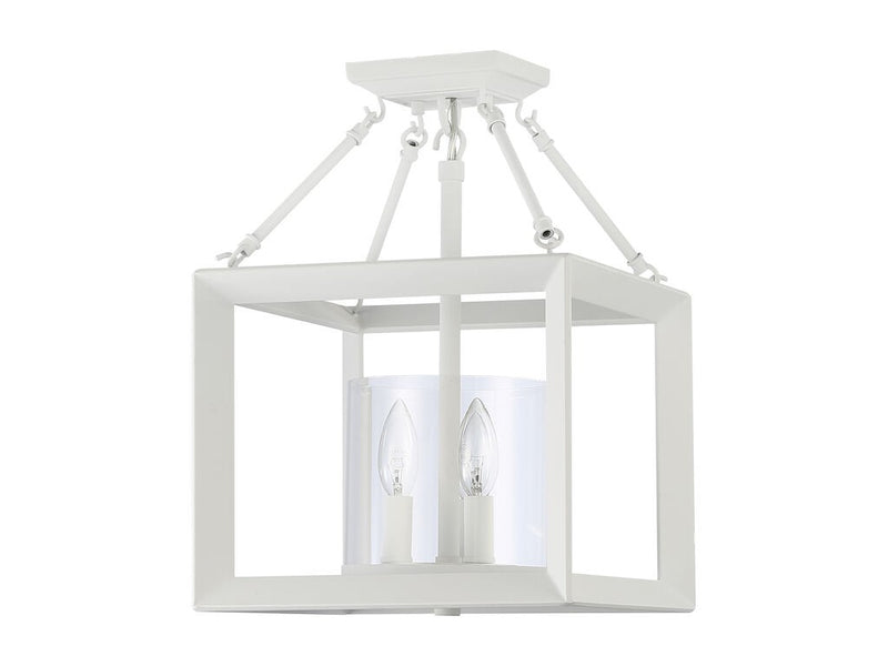 Golden 2073-SF NWT-CLR Three Light Semi-Flush Mount, Natural White