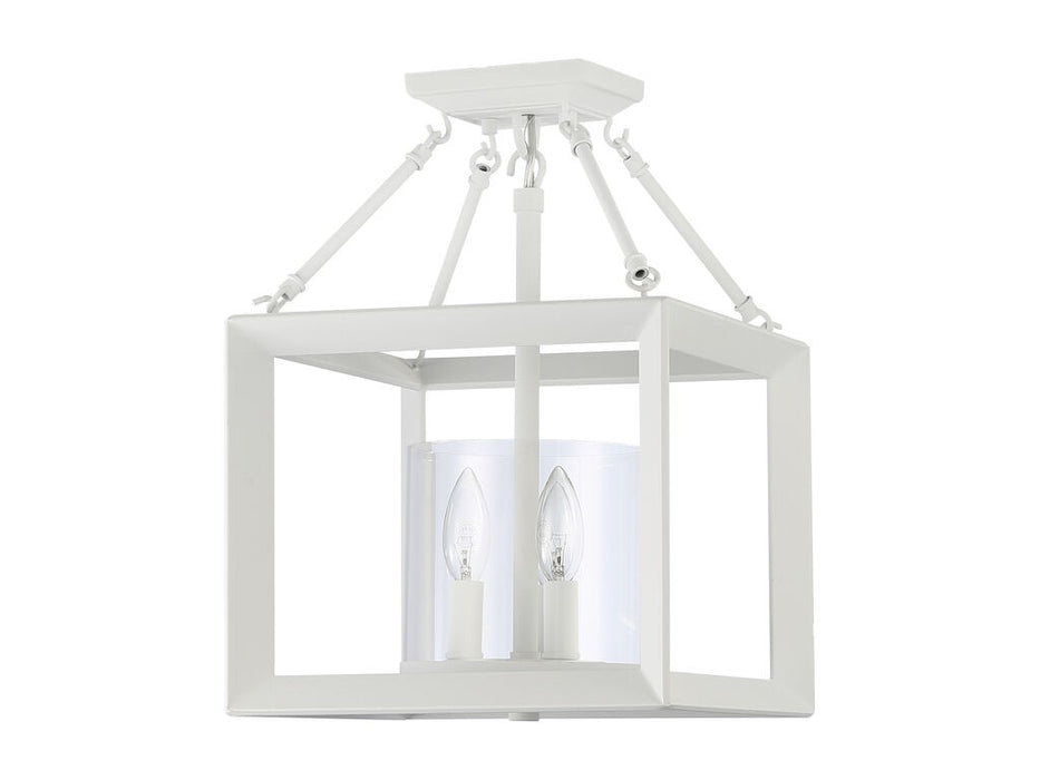Golden 2073-SF NWT-CLR Three Light Semi-Flush Mount, Natural White