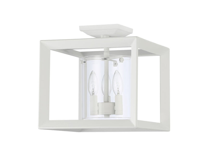 Golden 2073-SF12 NWT-CLR Three Light Semi-Flush Mount, Natural White