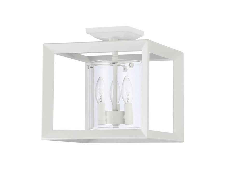 Golden 2073-SF12 NWT-CLR Three Light Semi-Flush Mount, Natural White
