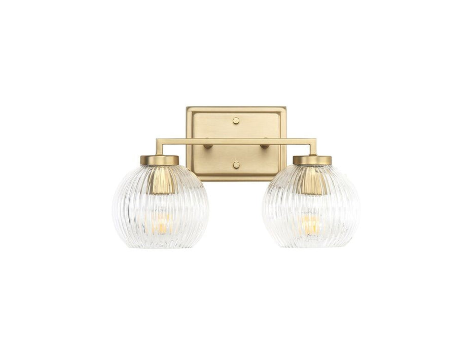 Golden 3094-BA2 BCB-RIB Two Light Bath Vanity, Brushed Champagne Bronze