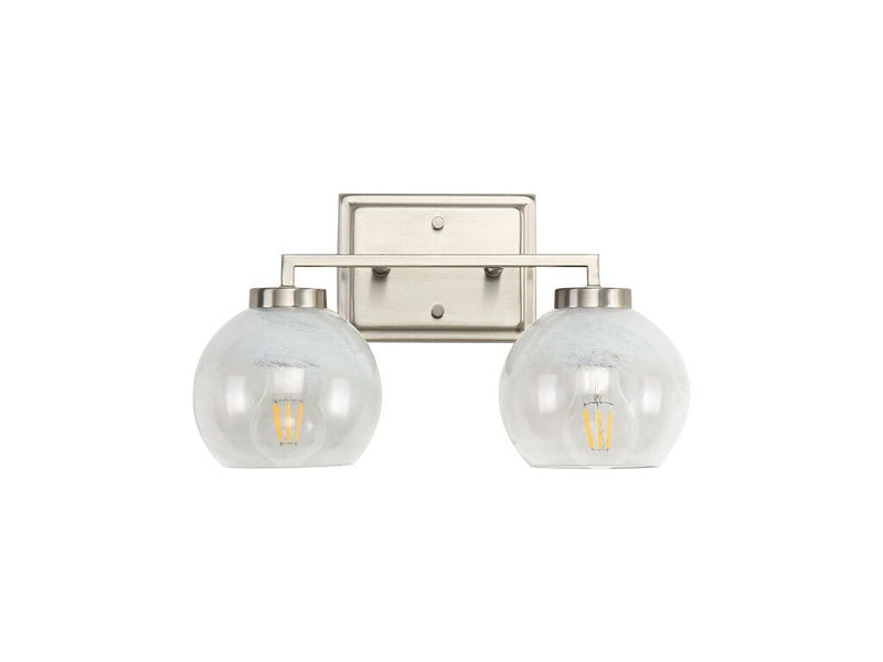 Golden 3094-BA2 PW-ALA Two Light Bath Vanity, Pewter