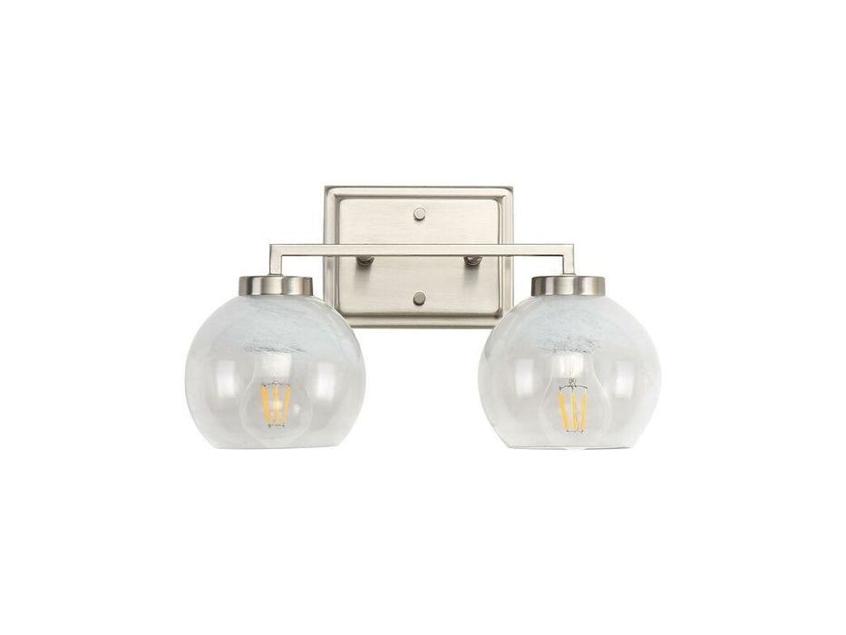 Golden 3094-BA2 PW-ALA Two Light Bath Vanity, Pewter