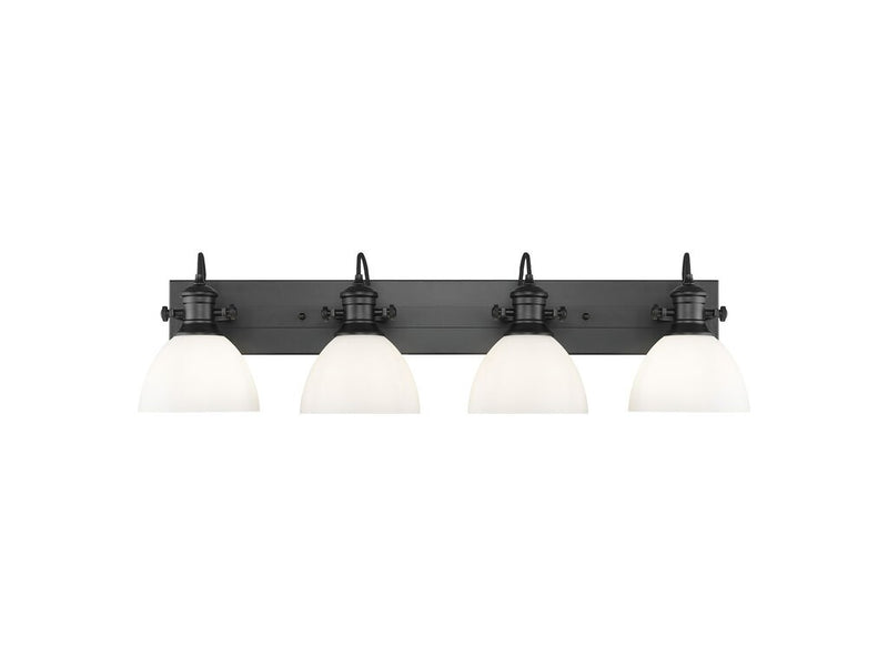 Golden 3118-BA4 BLK-OP Four Light Vanity, Matte Black