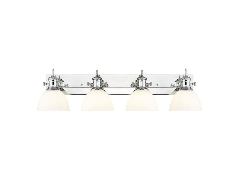 Golden 3118-BA4 CH-OP Four Light Vanity, Chrome
