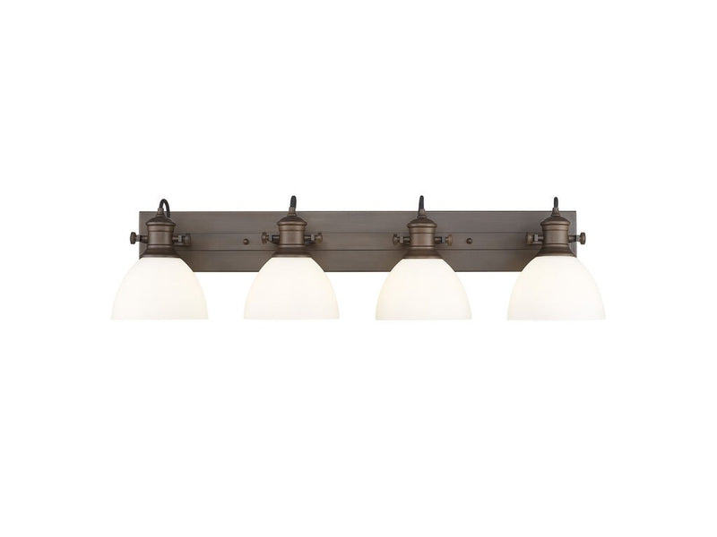 Golden 3118-BA4 RBZ-OP Four Light Vanity, Rubbed Bronze