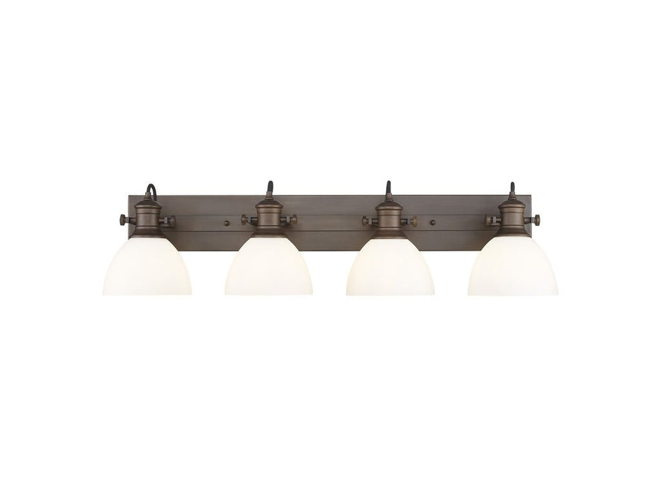 Golden 3118-BA4 RBZ-OP Four Light Vanity, Rubbed Bronze