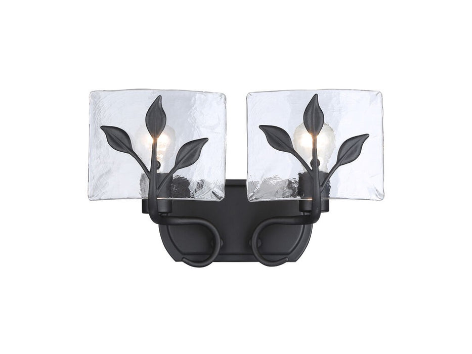 Golden 3160-BA2 NB-HWG Two Light Vanity, Natural Black