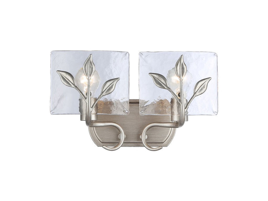 Golden 3160-BA2 PS-HWG Two Light Vanity, Peruvian Silver