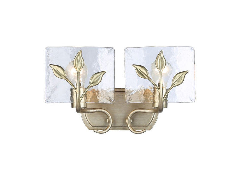 Golden 3160-BA2 WG-HWG Two Light Vanity, White Gold