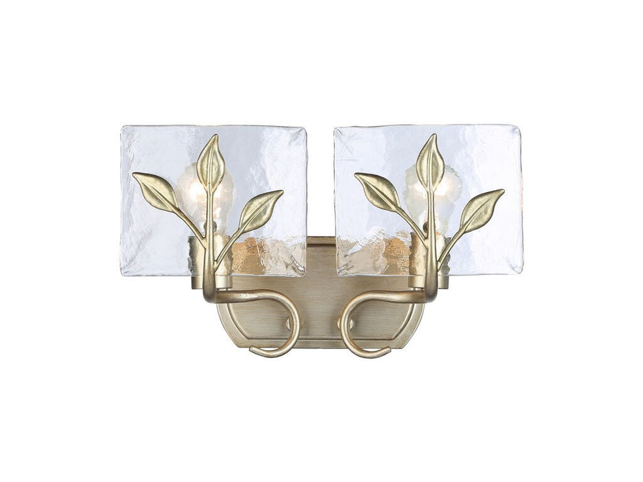 Golden 3160-BA2 WG-HWG Two Light Vanity, White Gold