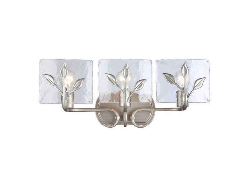 Golden 3160-BA3 PS-HWG Three Light Vanity, Peruvian Silver
