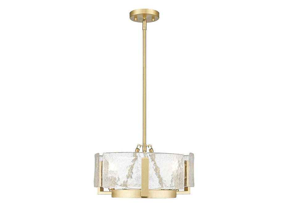 Golden 3164-3 BCB-HWG Three Light Chandelier, Brushed Champagne Bronze