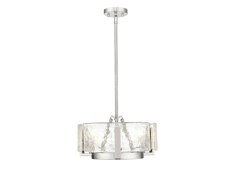 Golden 3164-3 PW-HWG Three Light Chandelier, Pewter