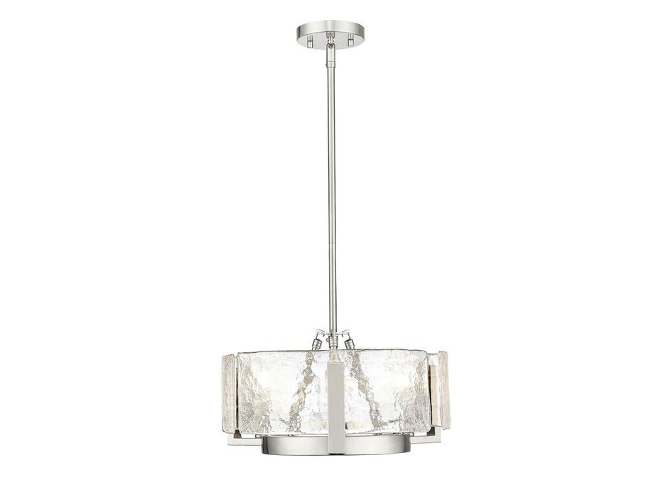 Golden 3164-3 PW-HWG Three Light Chandelier, Pewter