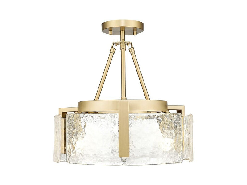 Golden 3164-3SF BCB-HWG Three Light Semi-Flush Mount, Brushed Champagne Bronze
