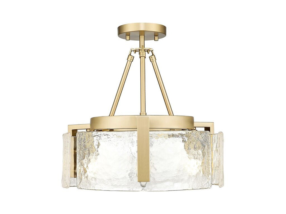 Golden 3164-3SF BCB-HWG Three Light Semi-Flush Mount, Brushed Champagne Bronze