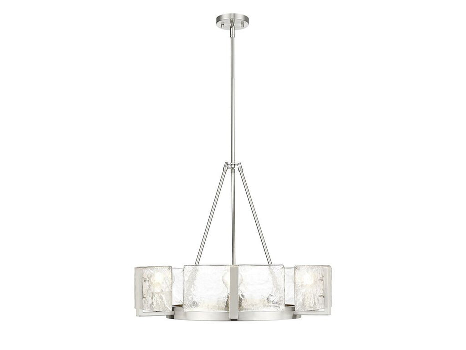 Golden 3164-6 PW-HWG Six Light Chandelier, Pewter