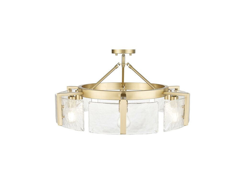 Golden 3164-6SF BCB-HWG Six Light Semi-Flush Mount, Brushed Champagne Bronze