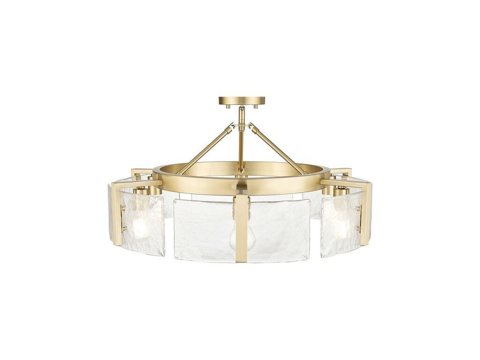 Golden 3164-6SF BCB-HWG Six Light Semi-Flush Mount, Brushed Champagne Bronze