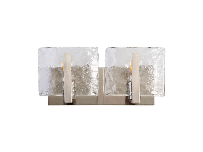 Golden 3164-BA2 PW-HWG Two Light Vanity, Pewter
