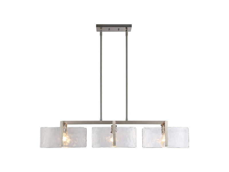 Golden 3164-LP PW-HWG Three Light Linear Pendant, Pewter
