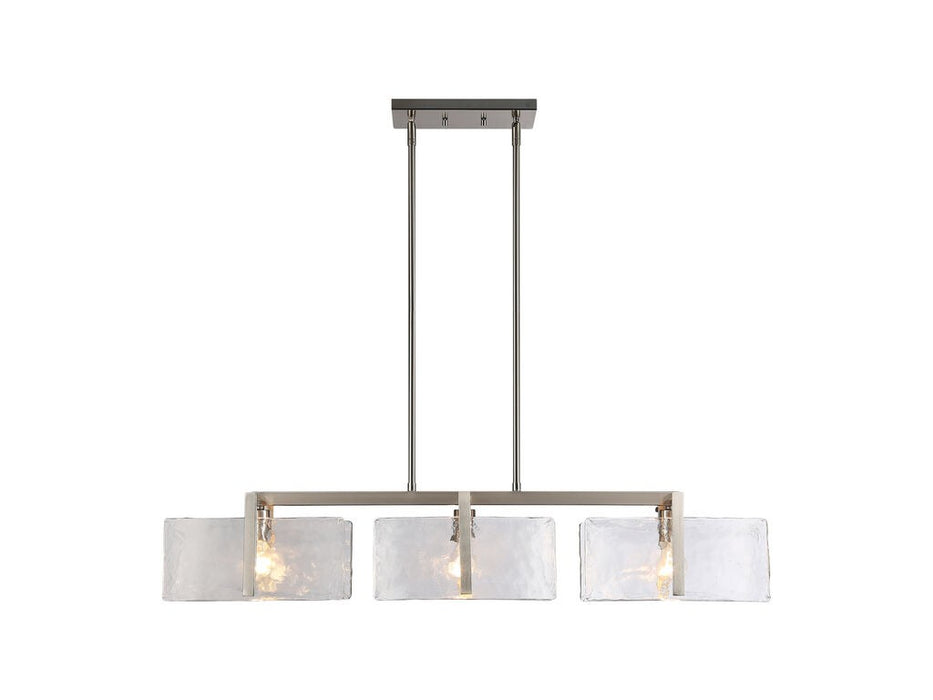 Golden 3164-LP PW-HWG Three Light Linear Pendant, Pewter