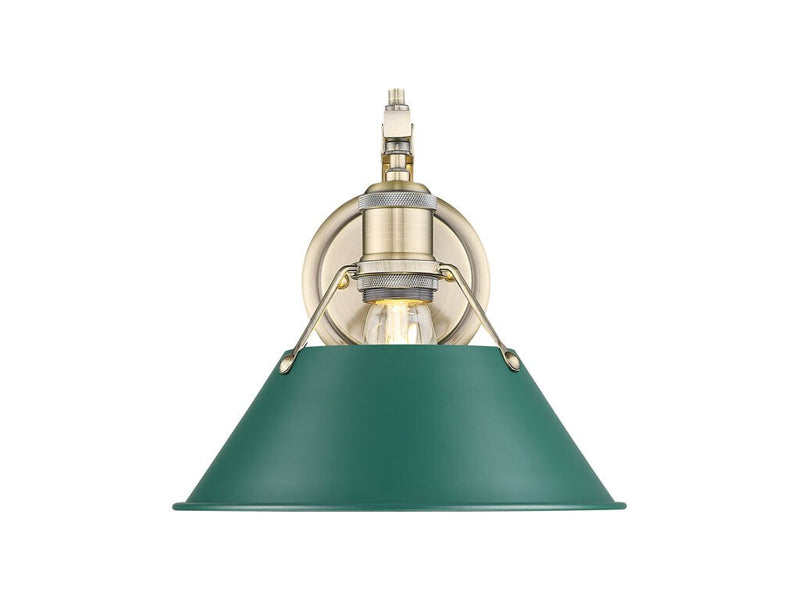 Golden 3306-1W AB-GN One Light Wall Sconce, Aged Brass