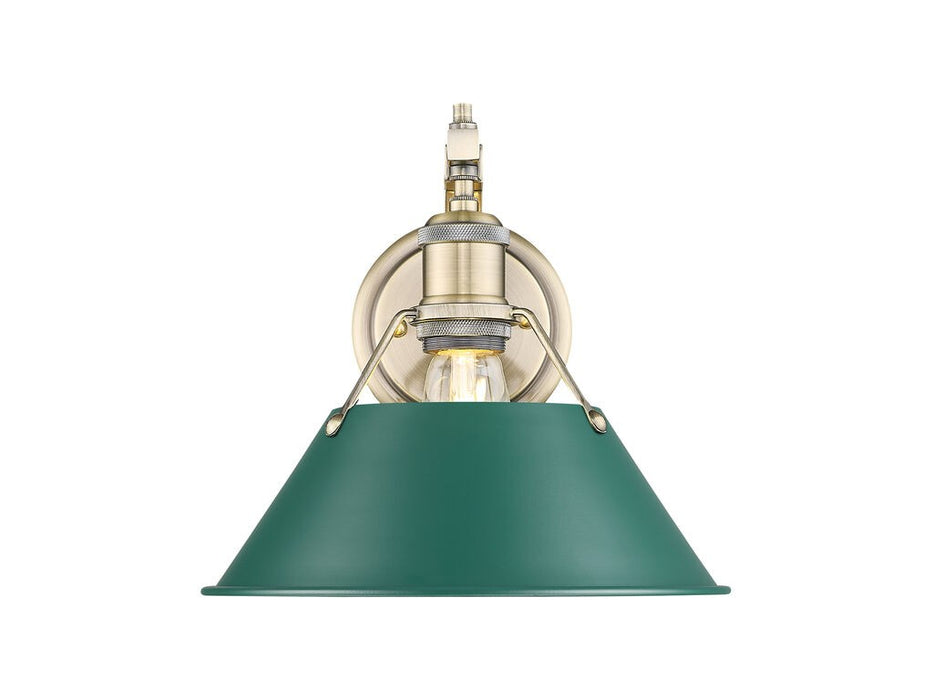Golden 3306-1W AB-GN One Light Wall Sconce, Aged Brass