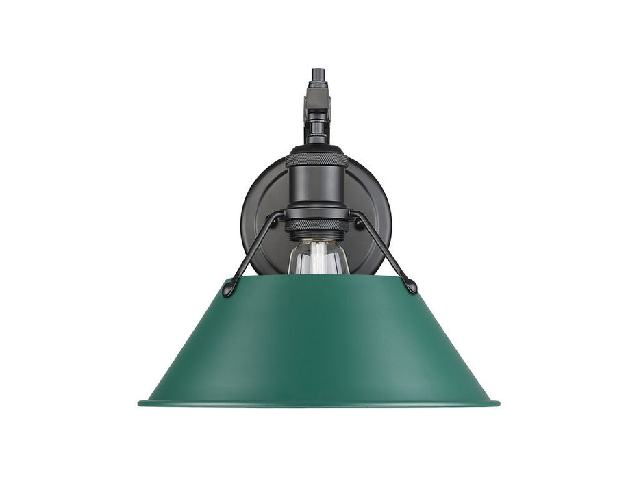 Golden 3306-1W BLK-GN One Light Wall Sconce, Matte Black