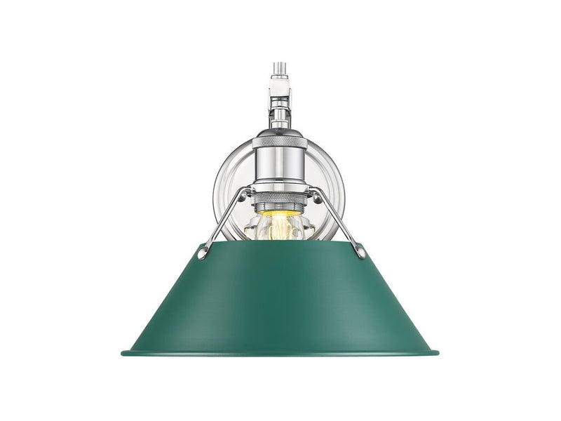 Golden 3306-1W CH-GN One Light Wall Sconce, Chrome