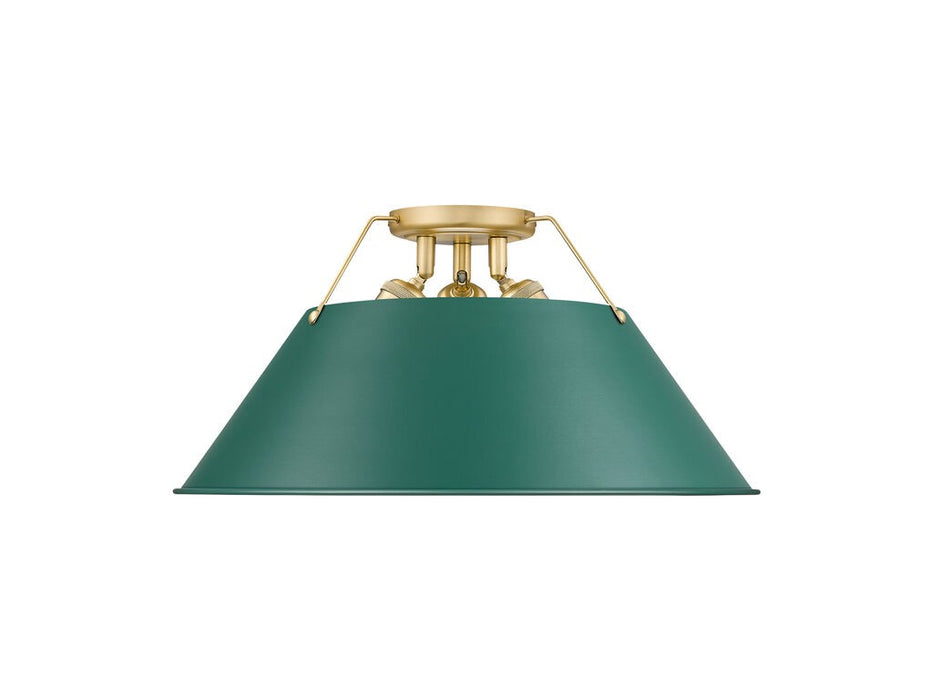 Golden 3306-3FM BCB-GN Three Light Flush Mount, Brushed Champagne Bronze