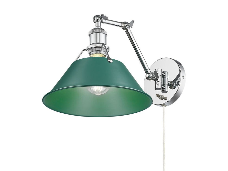 Golden 3306-A1W CH-GN One Light Swing Arm Wall Sconce, Chrome