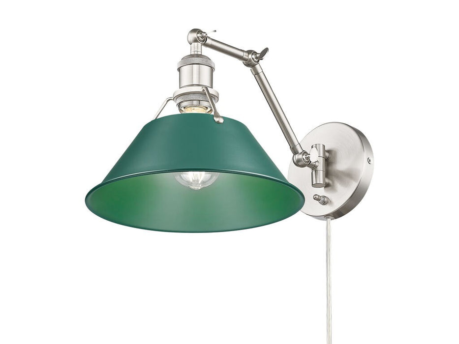 Golden 3306-A1W PW-GN One Light Swing Arm Wall Sconce, Pewter