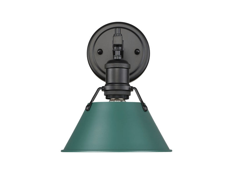 Golden 3306-BA1 BLK-GN One Light Bath Vanity, Matte Black