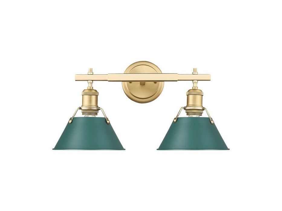 Golden 3306-BA2 BCB-GN Two Light Vanity, Brushed Champagne Bronze