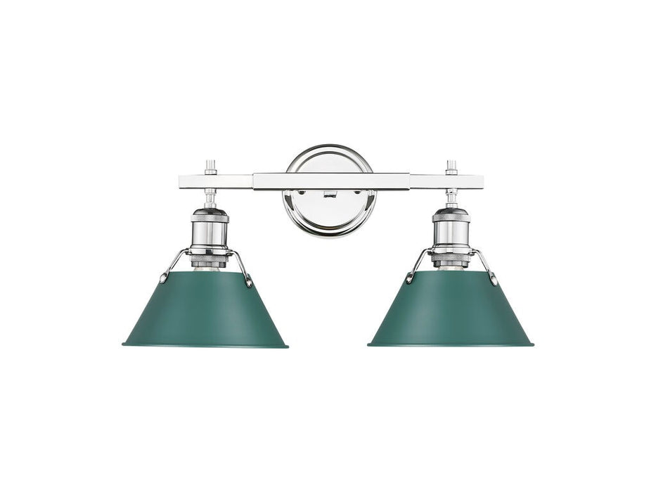Golden 3306-BA2 CH-GN Two Light Vanity, Chrome
