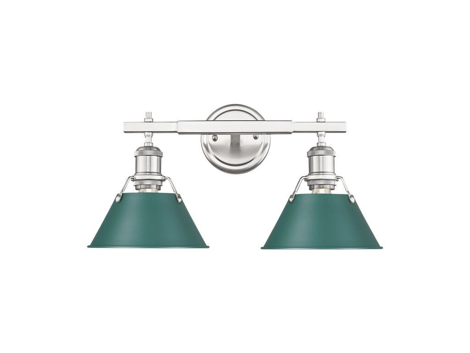 Golden 3306-BA2 PW-GN Two Light Vanity, Pewter