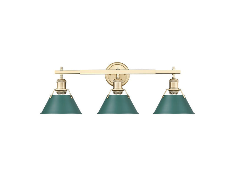 Golden 3306-BA3 BCB-GN Three Light Vanity, Brushed Champagne Bronze