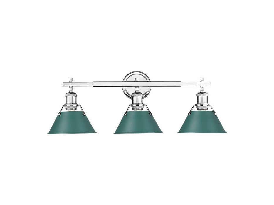 Golden 3306-BA3 CH-GN Three Light Vanity, Chrome