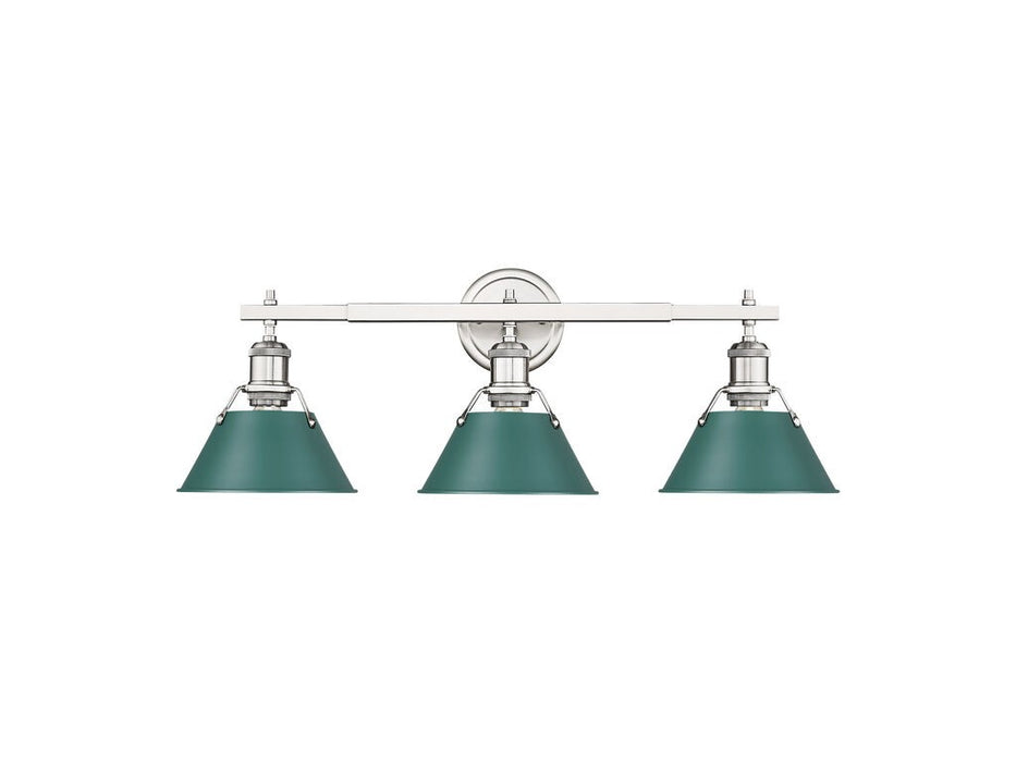 Golden 3306-BA3 PW-GN Three Light Vanity, Pewter