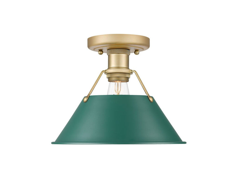 Golden 3306-FM BCB-GN One Light Flush Mount, Brushed Champagne Bronze