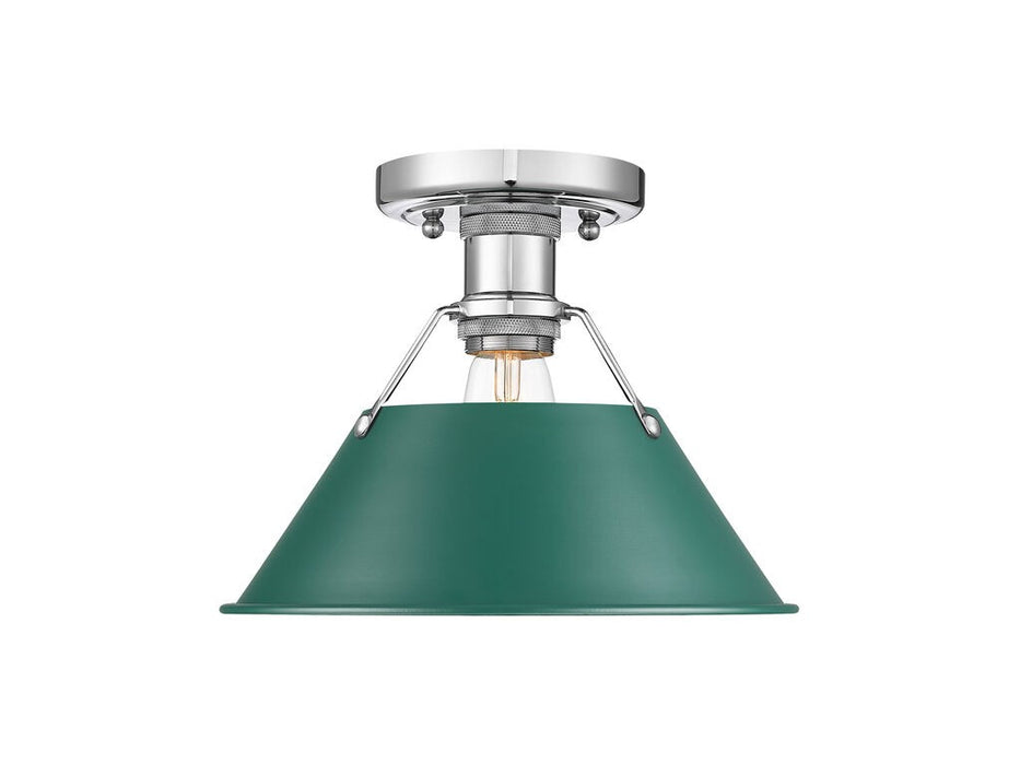 Golden 3306-FM CH-GN One Light Flush Mount, Chrome