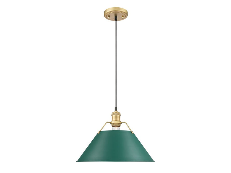 Golden 3306-L BCB-GN One Light Pendant, Brushed Champagne Bronze