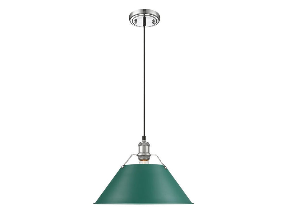 Golden 3306-L CH-GN One Light Pendant, Chrome