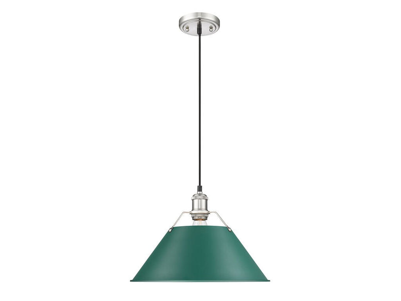 Golden 3306-L PW-GN One Light Pendant, Pewter