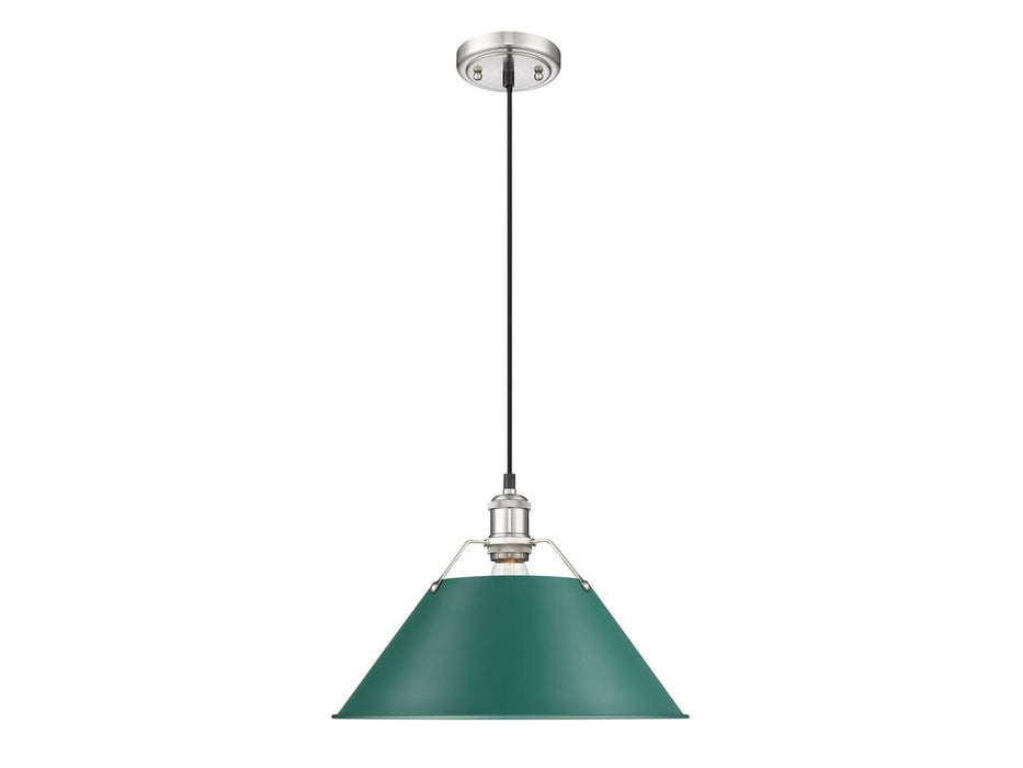 Golden 3306-L PW-GN One Light Pendant, Pewter