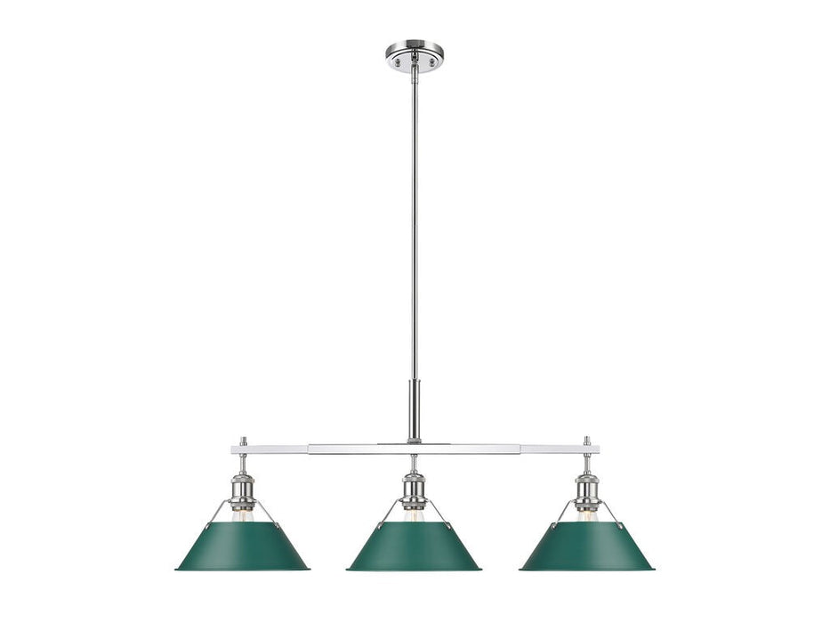 Golden 3306-LP CH-GN Three Light Linear Pendant, Chrome