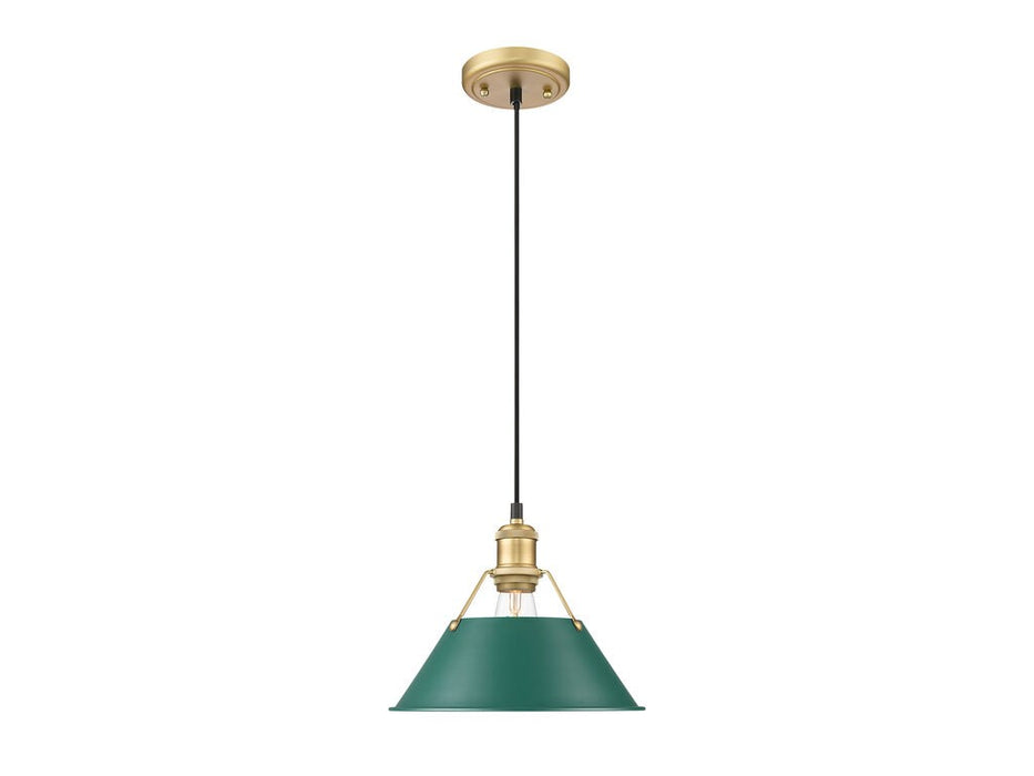 Golden 3306-M BCB-GN One Light Pendant, Brushed Champagne Bronze