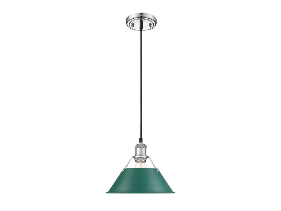 Golden 3306-M CH-GN One Light Pendant, Chrome